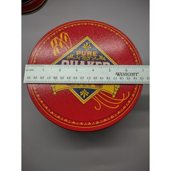 Vintage 1980s 90s Lot of 2 Quaker Oats Metal Tin Cans, 1983, 1990 - Picture 15 of 17